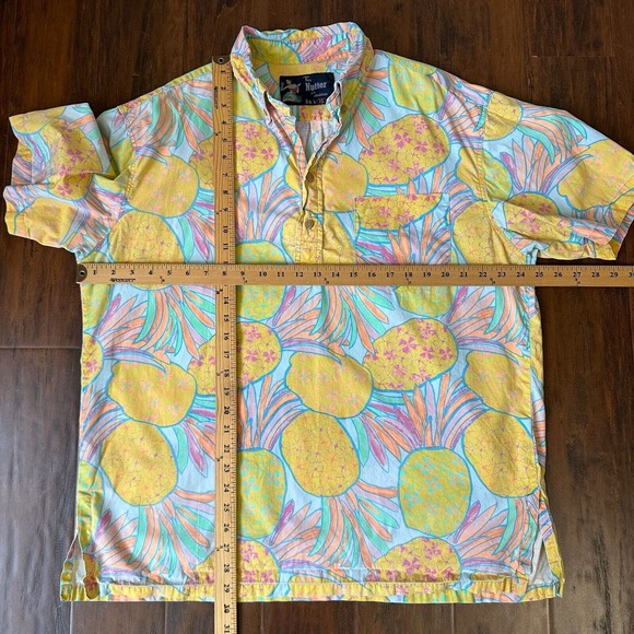 THE NUTTER from CHUBBIES S/S Pop Over Pineapple Hawaiian Polo Shirt Multi - Picture 7 of 7